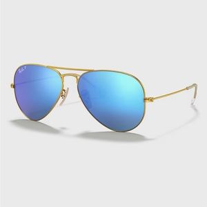 Blue Tinted Ray Bans in Aviator Style